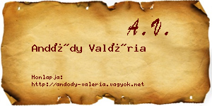 Andódy Valéria névjegykártya