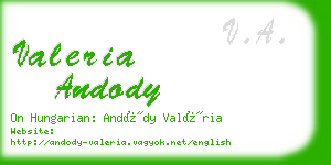 valeria andody business card